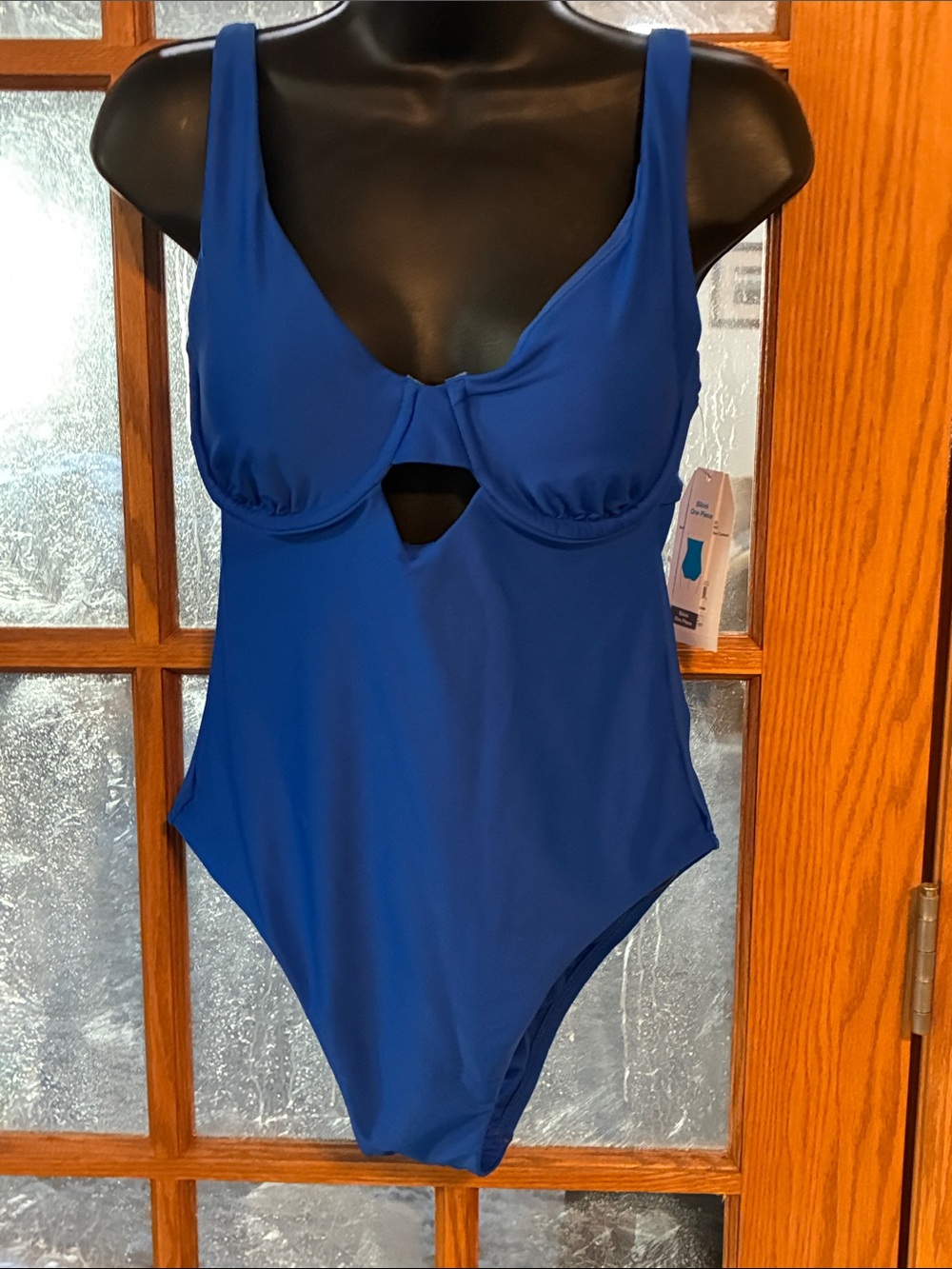 Time and Tru Royal Blue One-Piece Swimsuit with Underwire